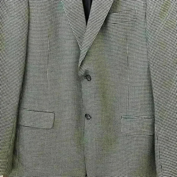 100% cashmere LORO PIANA black and white houndstooth SIZE 43R two button blazer - Picture 4 of 8